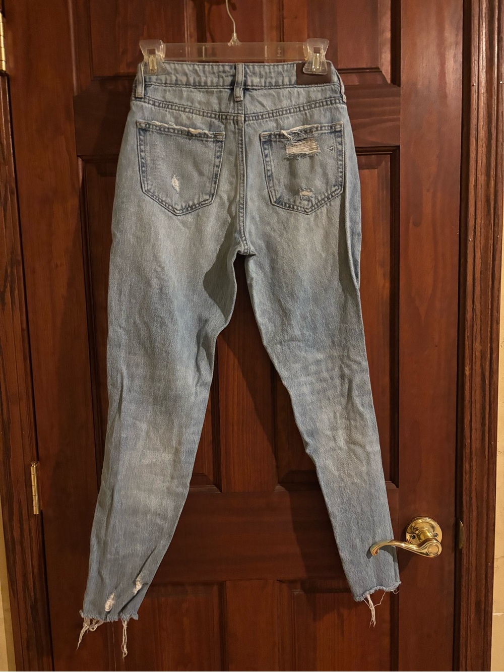 Light Wash Distressed High-Rise Jeans